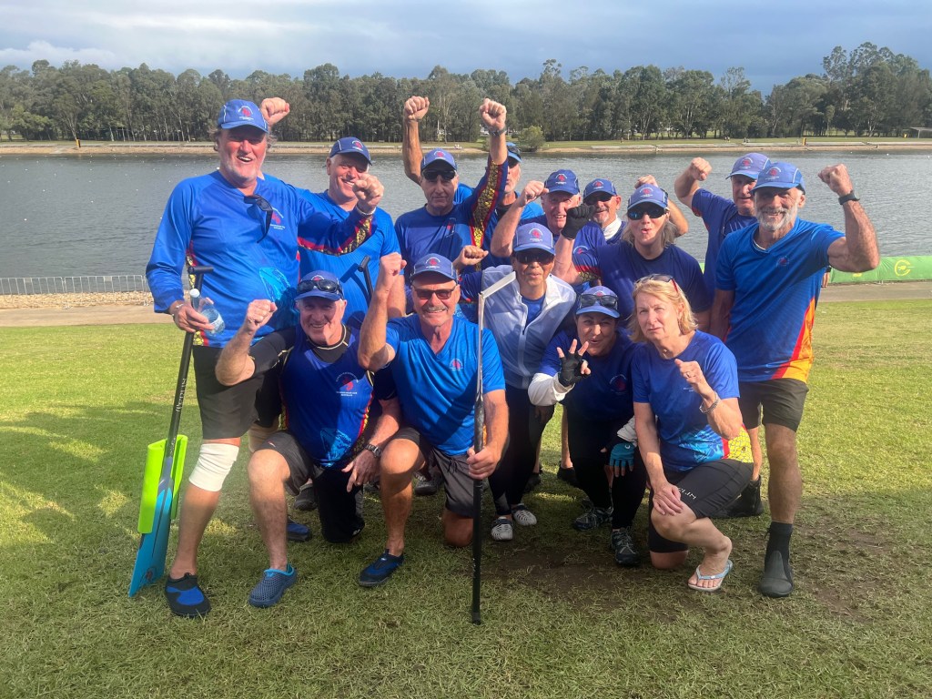 Dragon boat paddlers