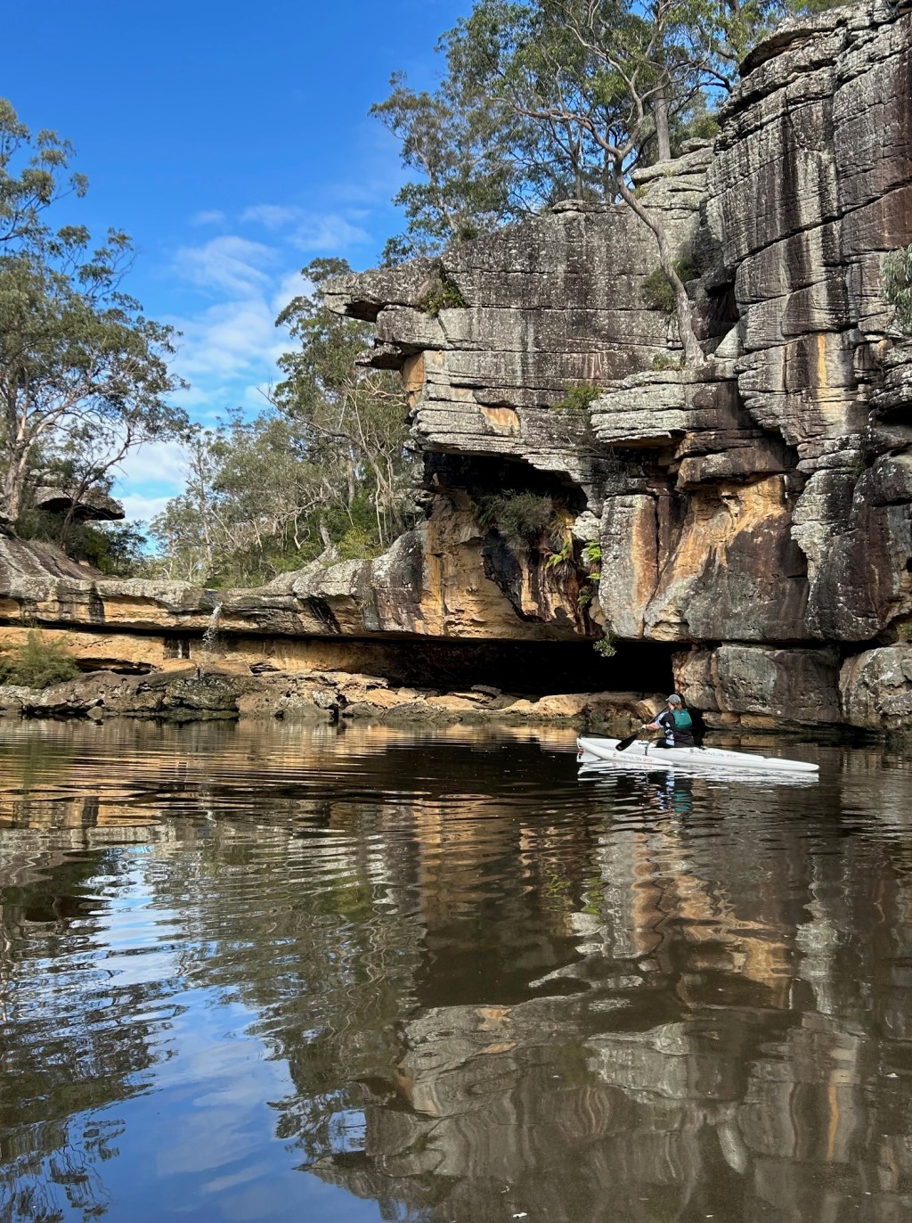 Person paddling a river